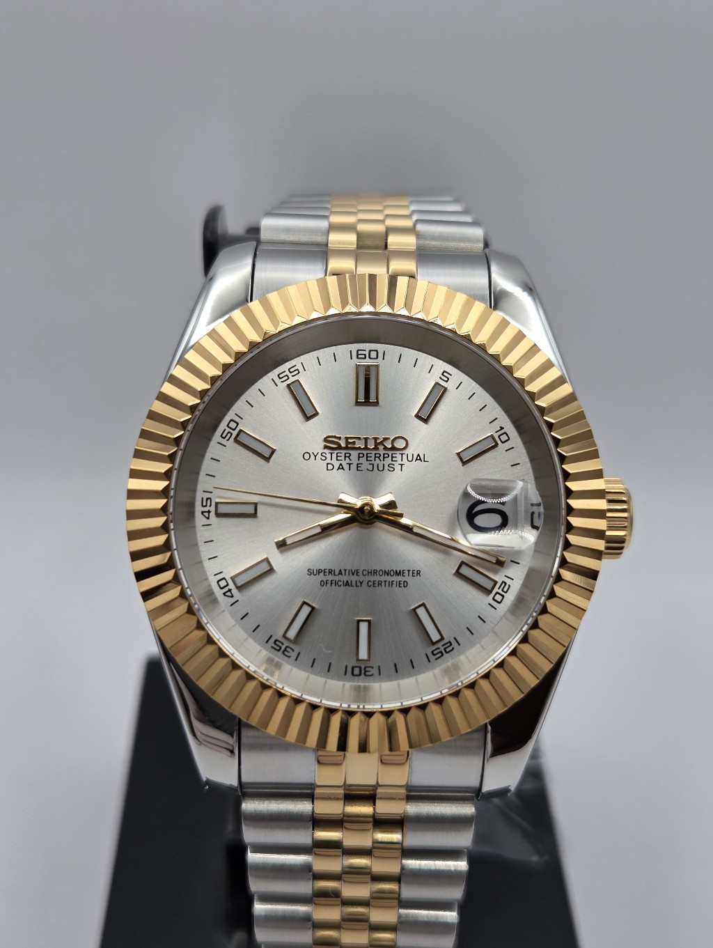 New Seiko Mod 36mm Automatic Watch White Dial Dj